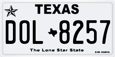 TX license plate DOL8257