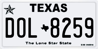 TX license plate DOL8259