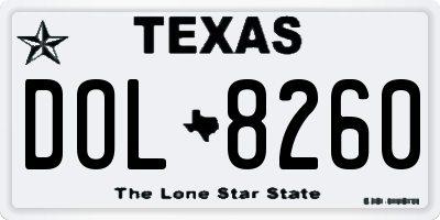 TX license plate DOL8260
