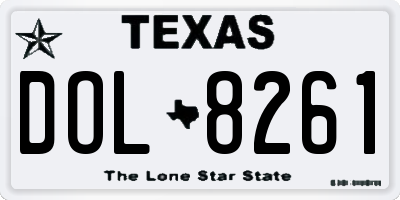 TX license plate DOL8261