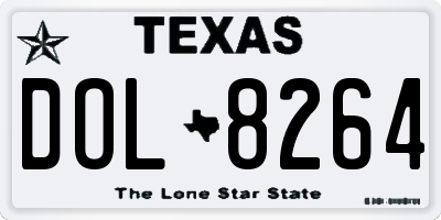 TX license plate DOL8264