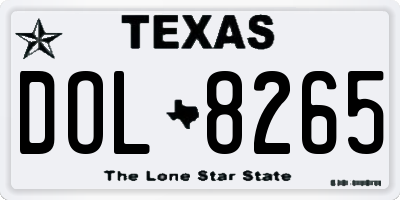TX license plate DOL8265