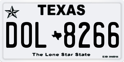 TX license plate DOL8266