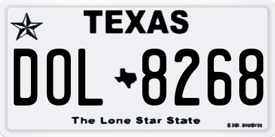 TX license plate DOL8268