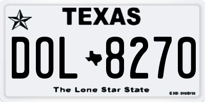 TX license plate DOL8270