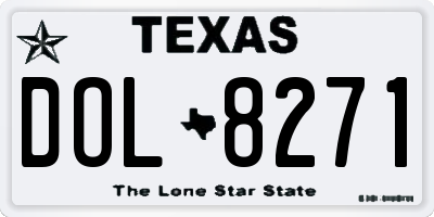 TX license plate DOL8271
