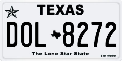 TX license plate DOL8272
