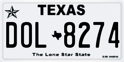 TX license plate DOL8274