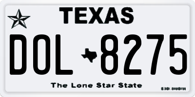 TX license plate DOL8275