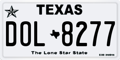 TX license plate DOL8277