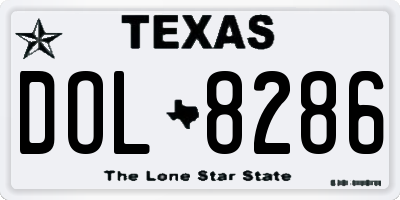TX license plate DOL8286
