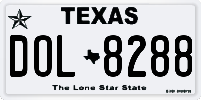 TX license plate DOL8288