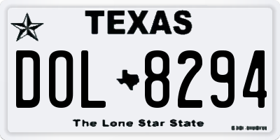 TX license plate DOL8294