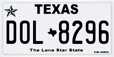 TX license plate DOL8296