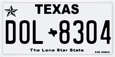 TX license plate DOL8304