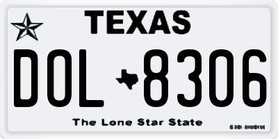 TX license plate DOL8306
