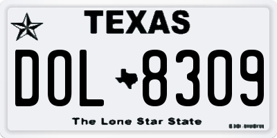TX license plate DOL8309