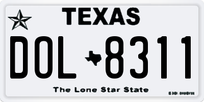 TX license plate DOL8311