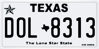 TX license plate DOL8313
