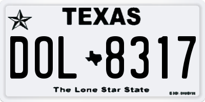 TX license plate DOL8317