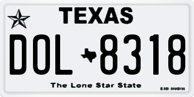 TX license plate DOL8318