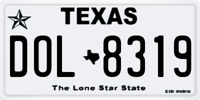 TX license plate DOL8319