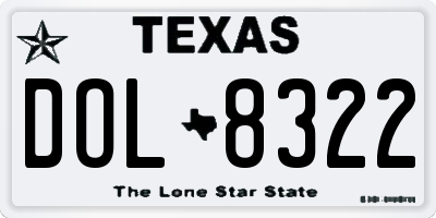 TX license plate DOL8322