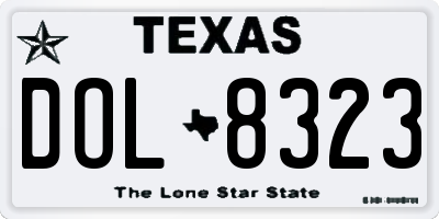 TX license plate DOL8323