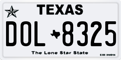 TX license plate DOL8325