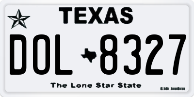 TX license plate DOL8327