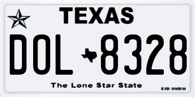 TX license plate DOL8328