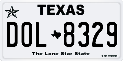 TX license plate DOL8329