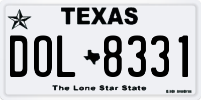 TX license plate DOL8331