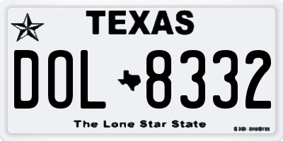 TX license plate DOL8332