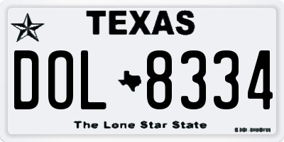 TX license plate DOL8334