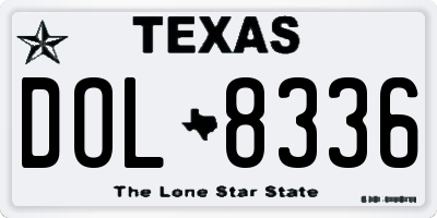 TX license plate DOL8336