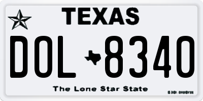 TX license plate DOL8340