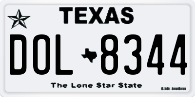 TX license plate DOL8344