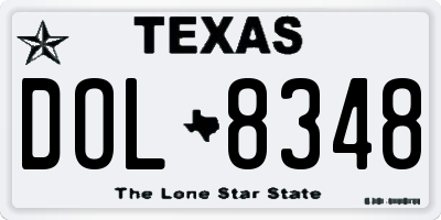 TX license plate DOL8348