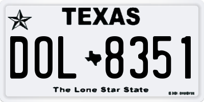 TX license plate DOL8351