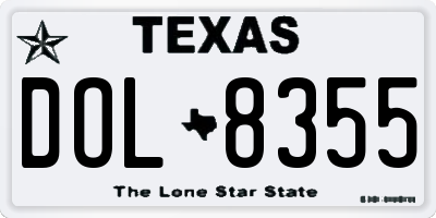 TX license plate DOL8355