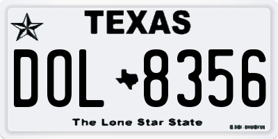 TX license plate DOL8356