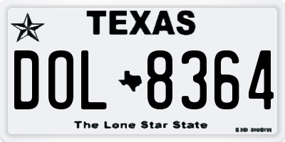 TX license plate DOL8364