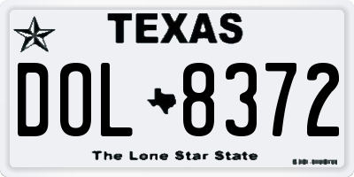 TX license plate DOL8372