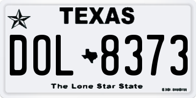 TX license plate DOL8373