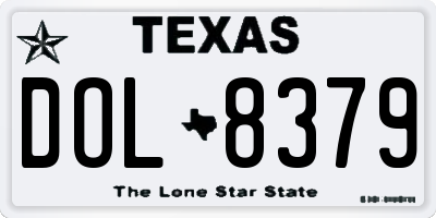 TX license plate DOL8379