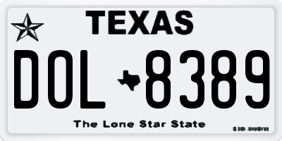 TX license plate DOL8389