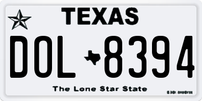 TX license plate DOL8394