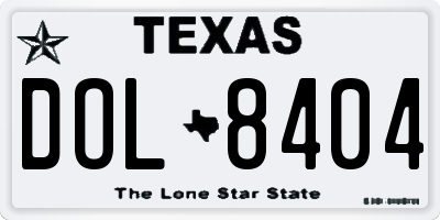 TX license plate DOL8404