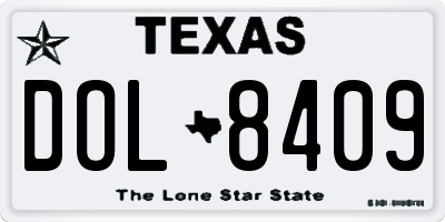 TX license plate DOL8409
